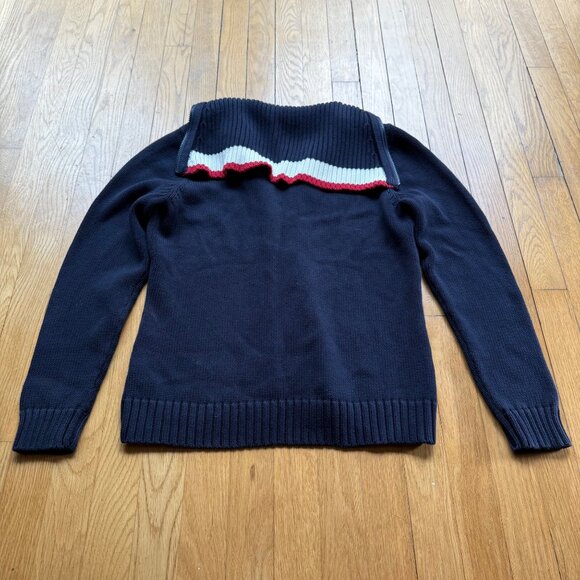 Tommy Hilfiger Jeans M Navy Blue Cotton Cable Knit Full Zip Cardigan Sweater - Picture 13 of 16